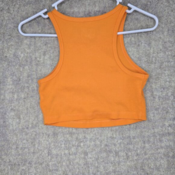 Wild Fable Orange Ribbed Crop Tank Top Size M - Picture 2 of 6